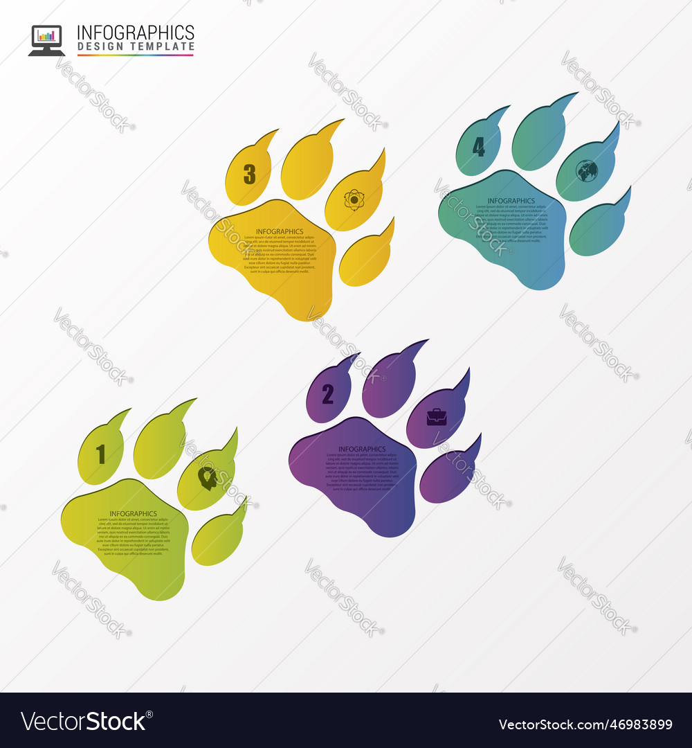 Animal foot modern design template infographics