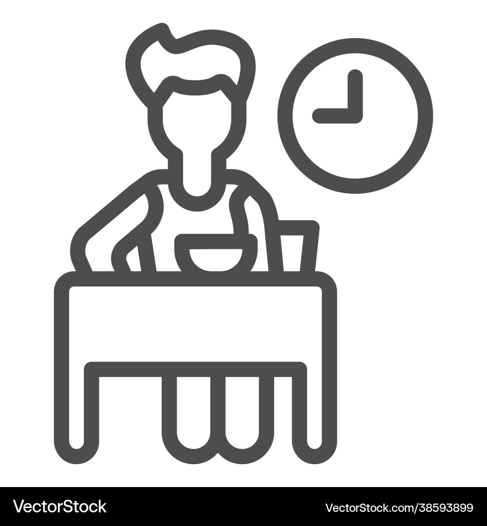 Breakfast for employee line icon officesyndrome Vector Image
