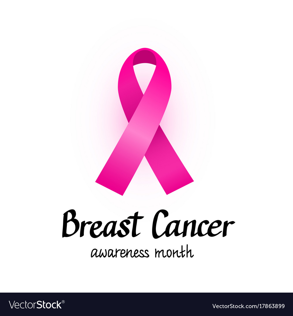 Breast cancer awareness month pink ribbon Vector Image