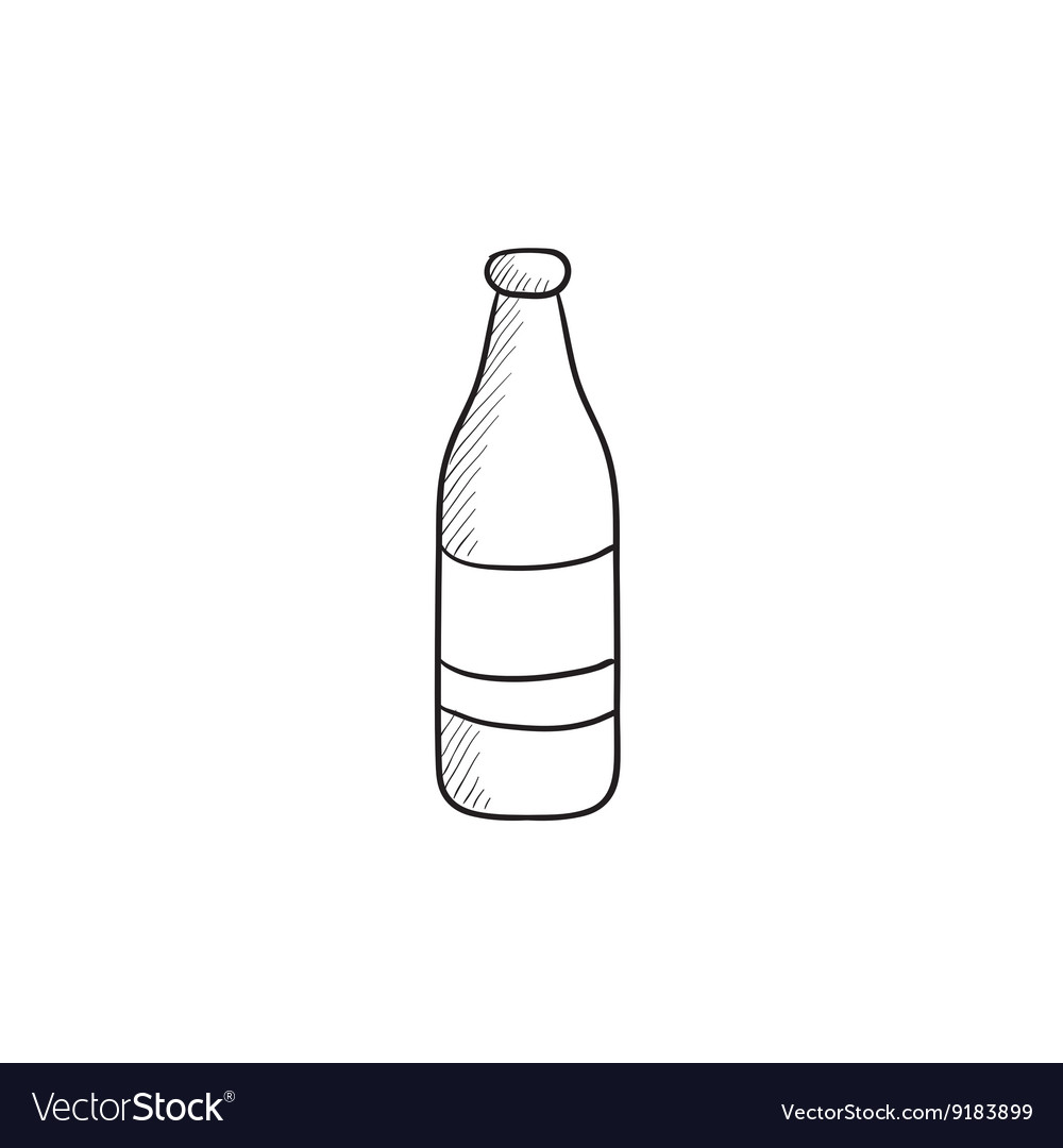 Glass bottle sketch icon Royalty Free Vector Image