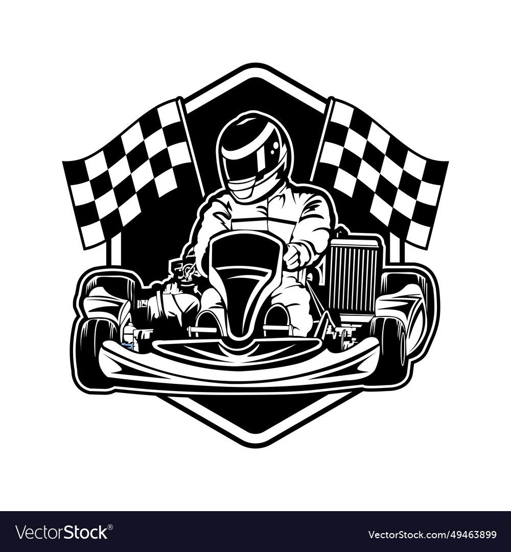 Go kart racing logo Royalty Free Vector Image - VectorStock