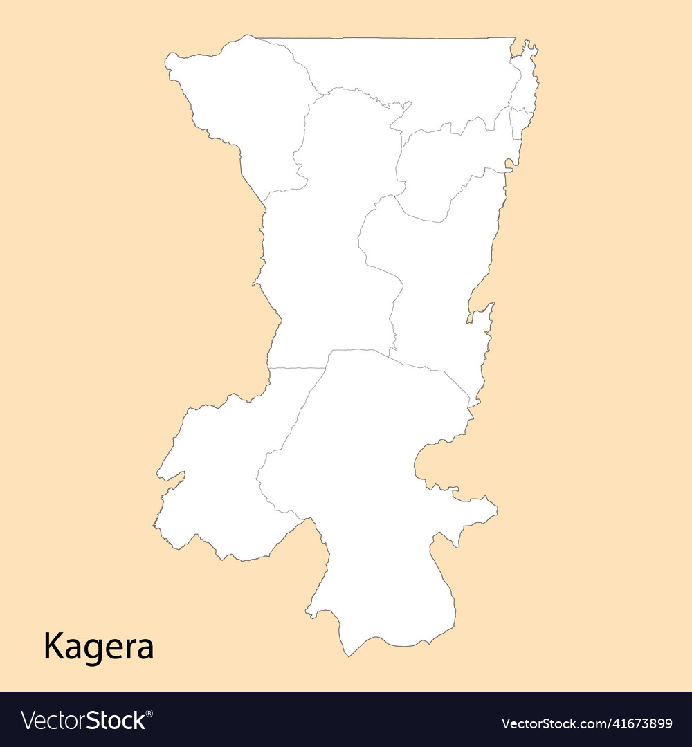 High quality map of kagera is a region tanzania Vector Image