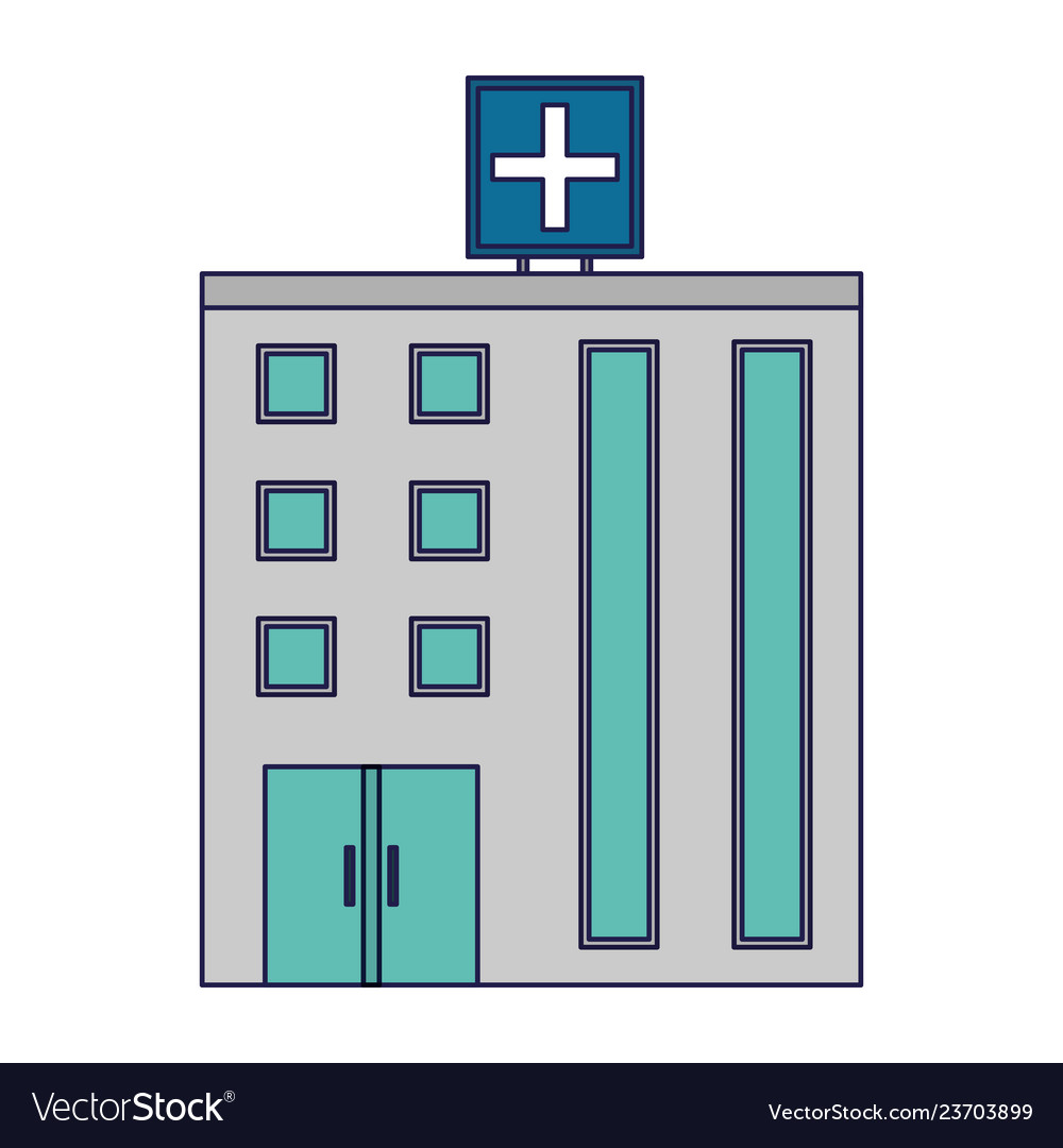 Hospital building symbol Royalty Free Vector Image