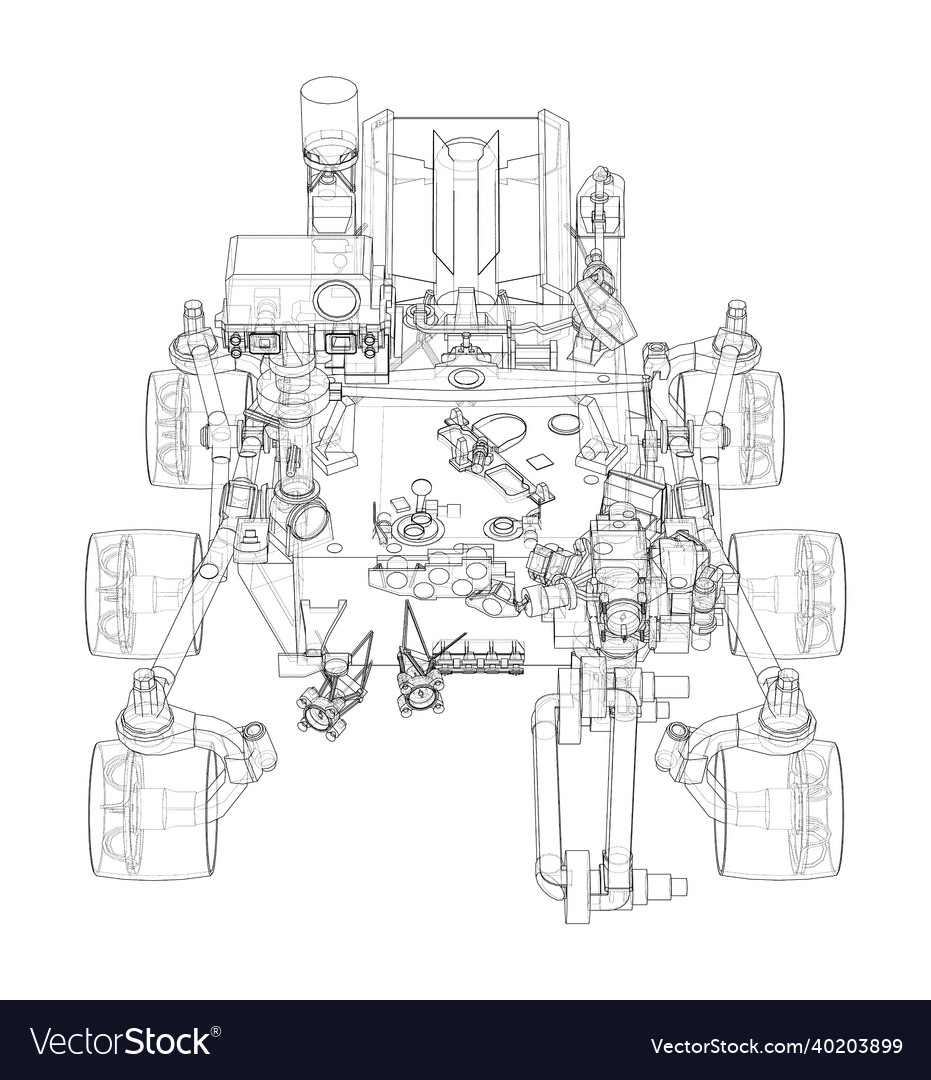 Mars rover rendering of 3d Royalty Free Vector Image