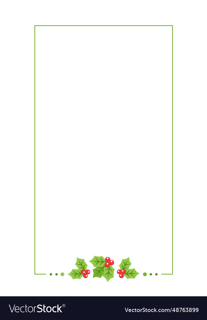 Vertical rectangle mistletoe frame christmas