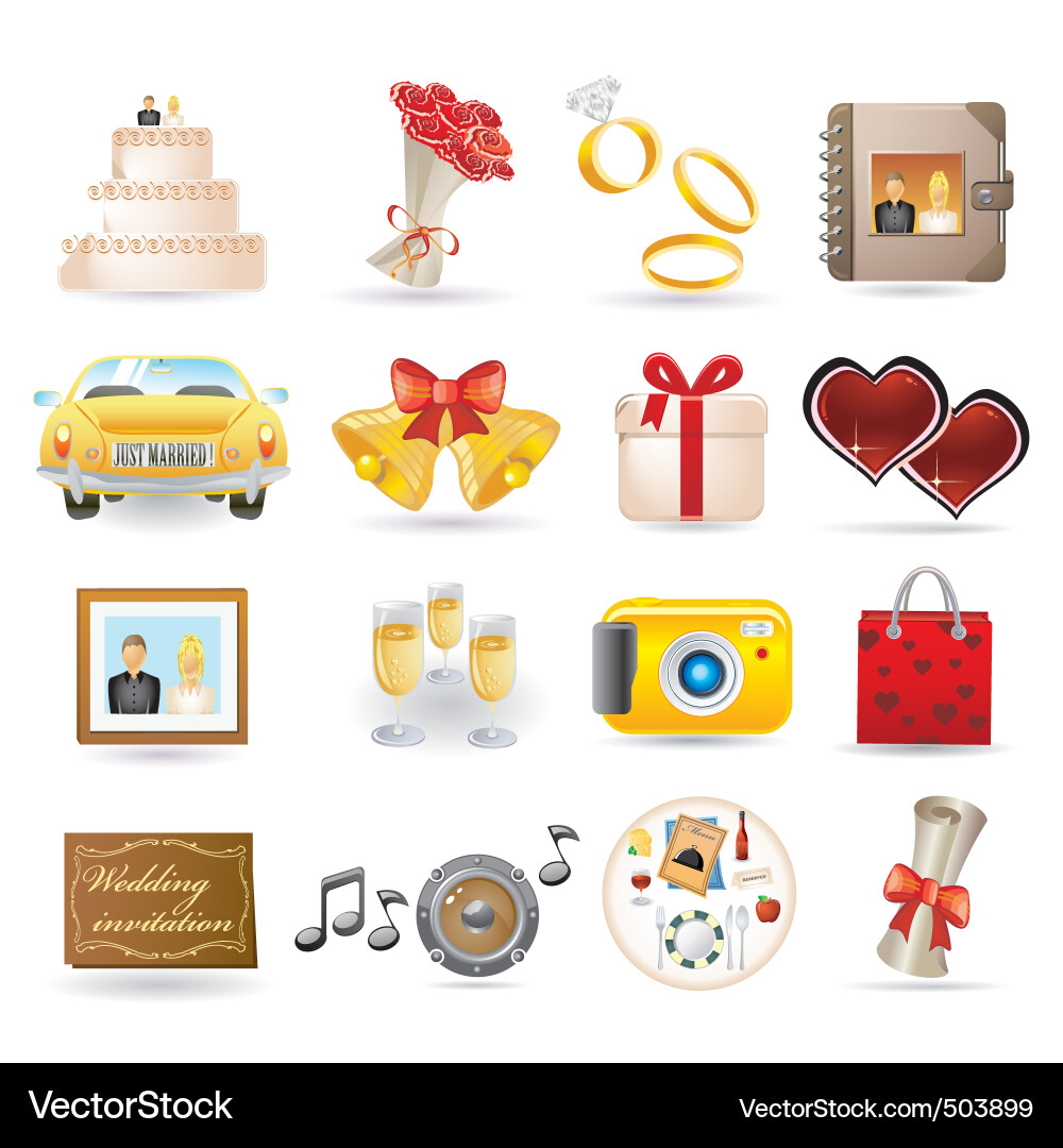 Wedding set Royalty Free Vector Image - VectorStock