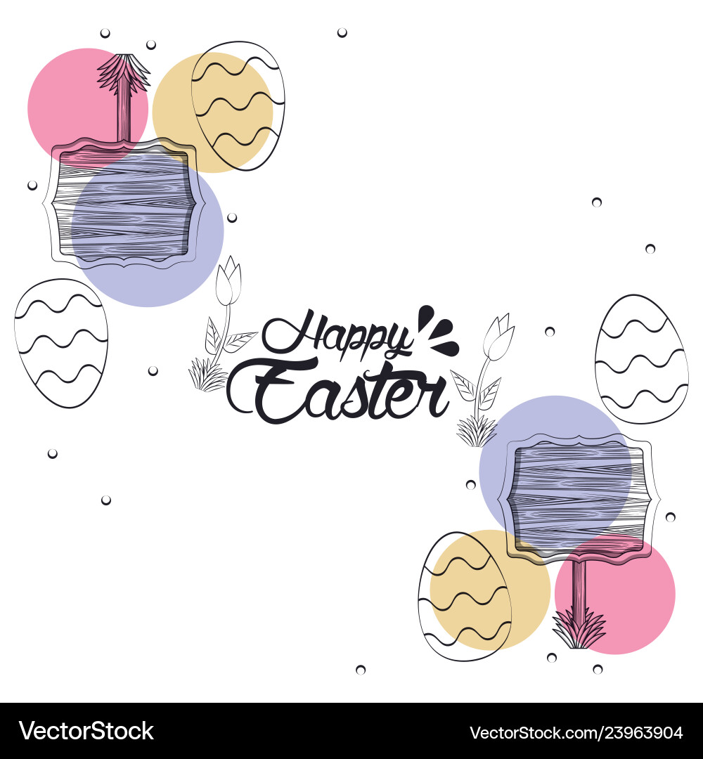 Happy easter card Royalty Free Vector Image - VectorStock