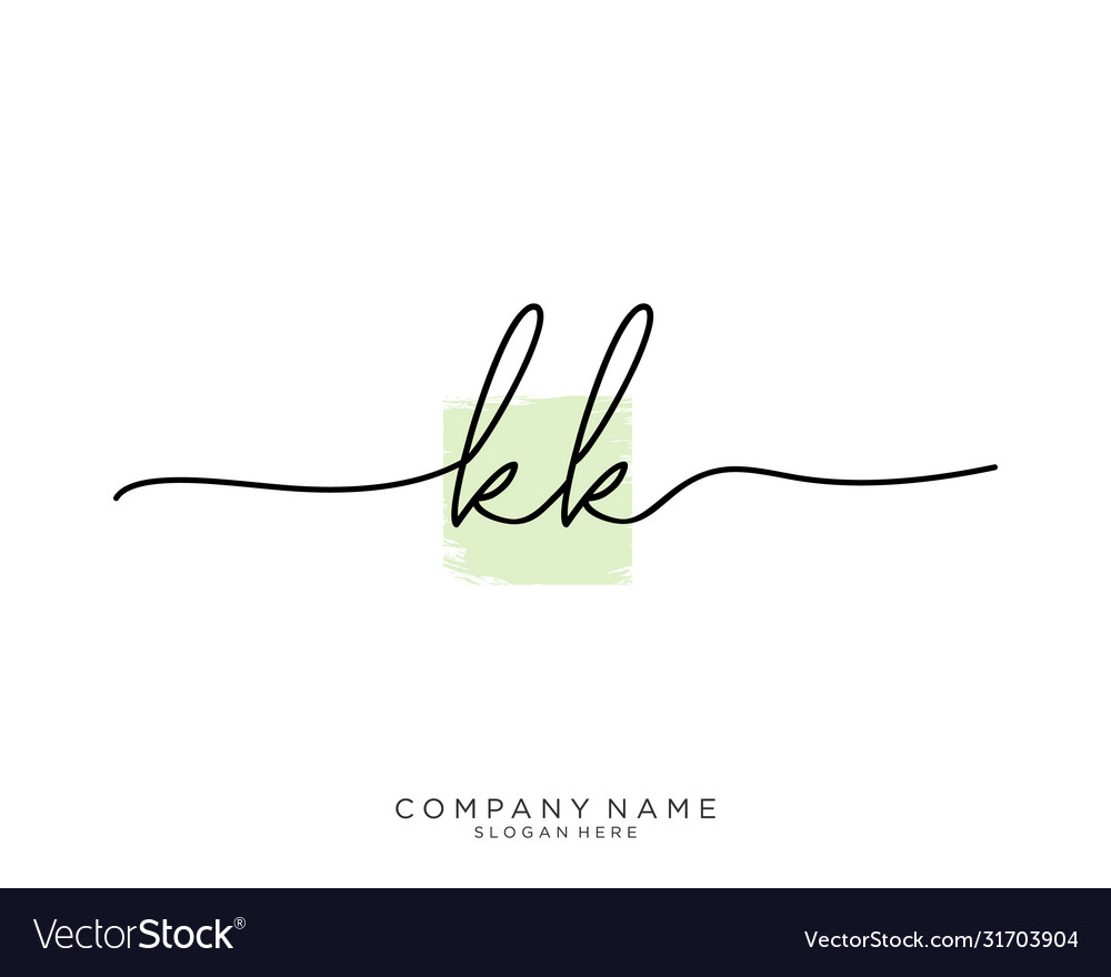 Kk initial handwriting logo design