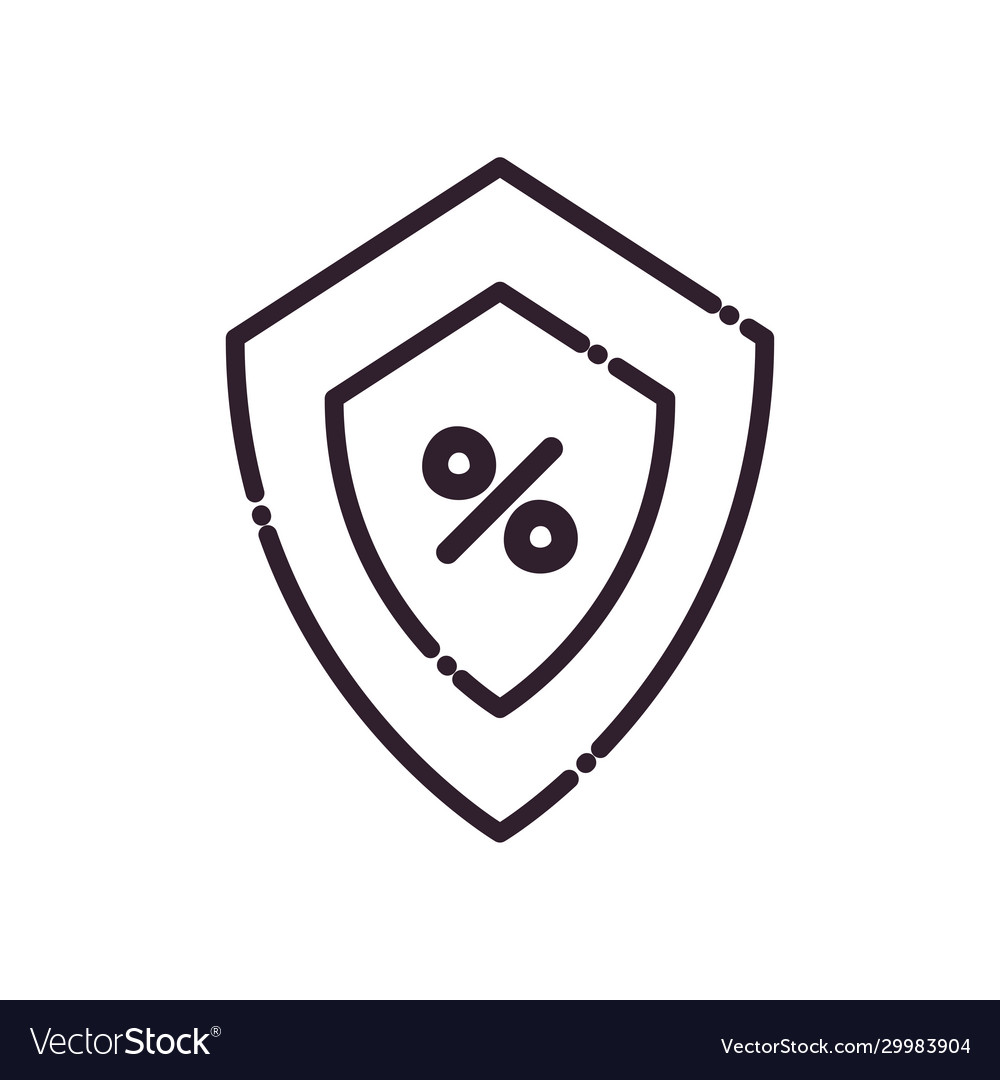 Shield with percentage line style icon