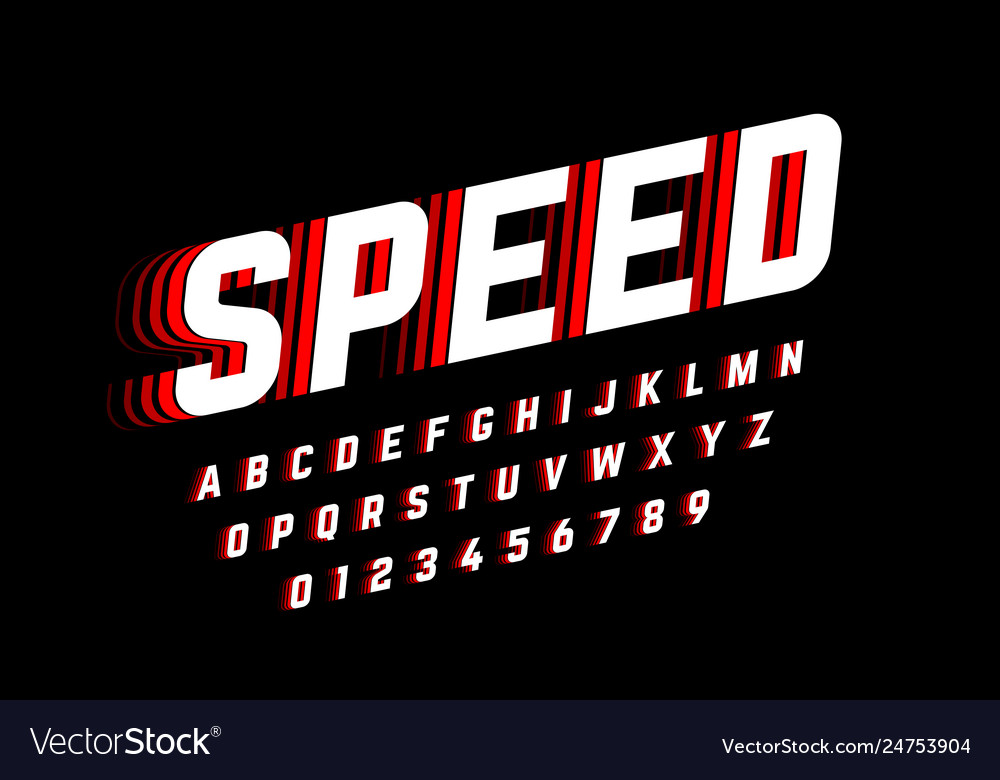 Speed style font Royalty Free Vector Image - VectorStock