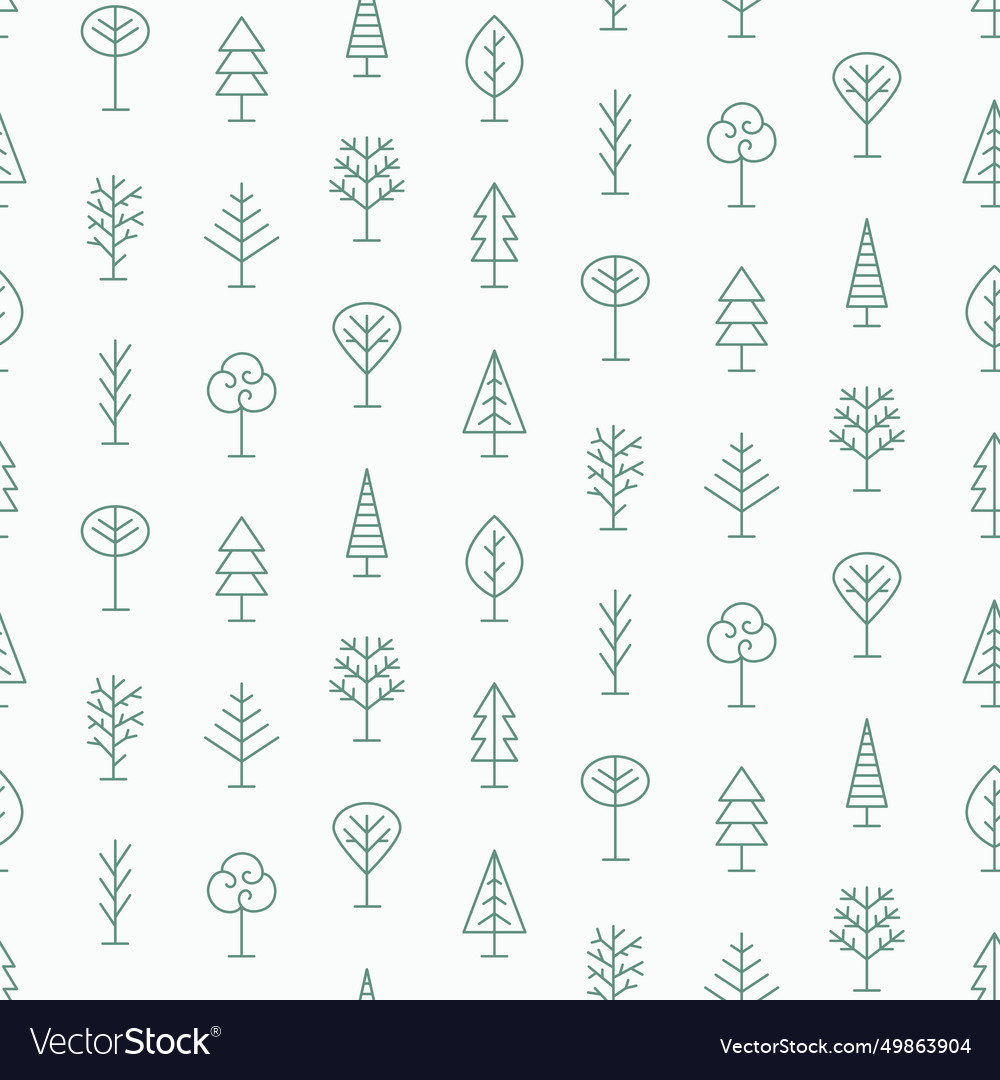 Trees forest seamless pattern minimal print Vector Image