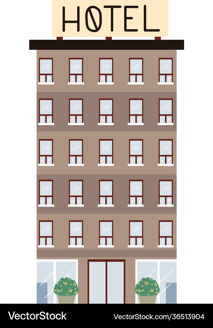 Urban building hotel Royalty Free Vector Image