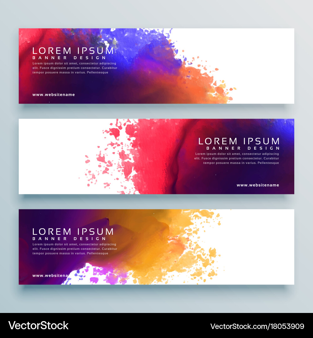 Abstract Watercolor Header Banner Design Vector Image