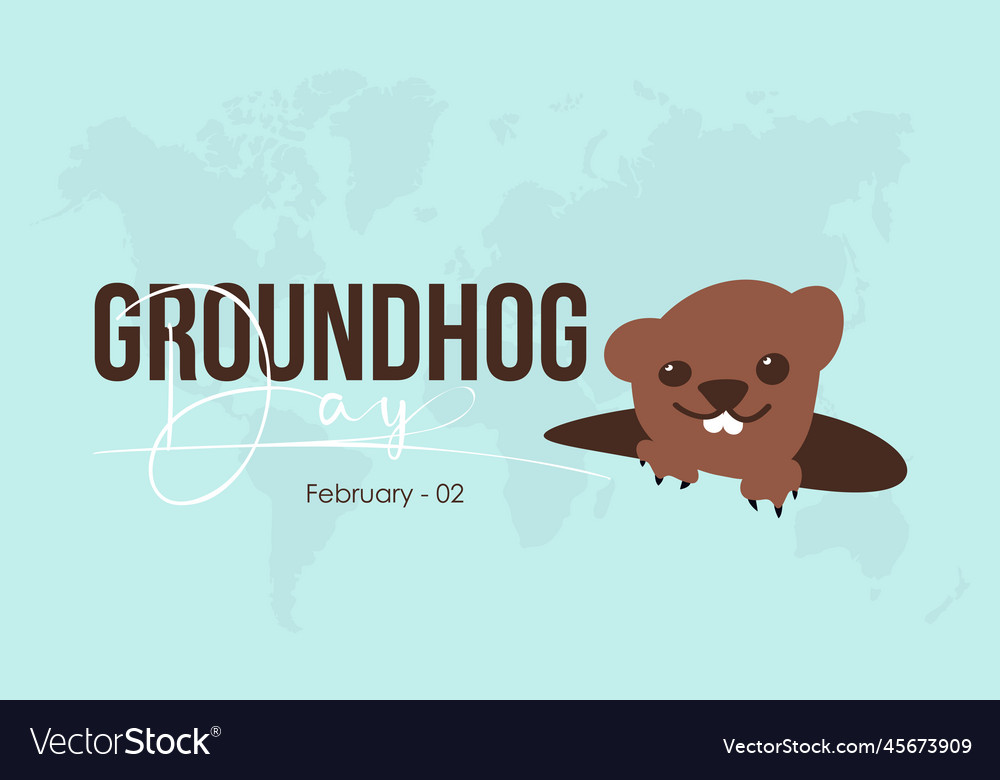 Banner design template concept of groundhog day