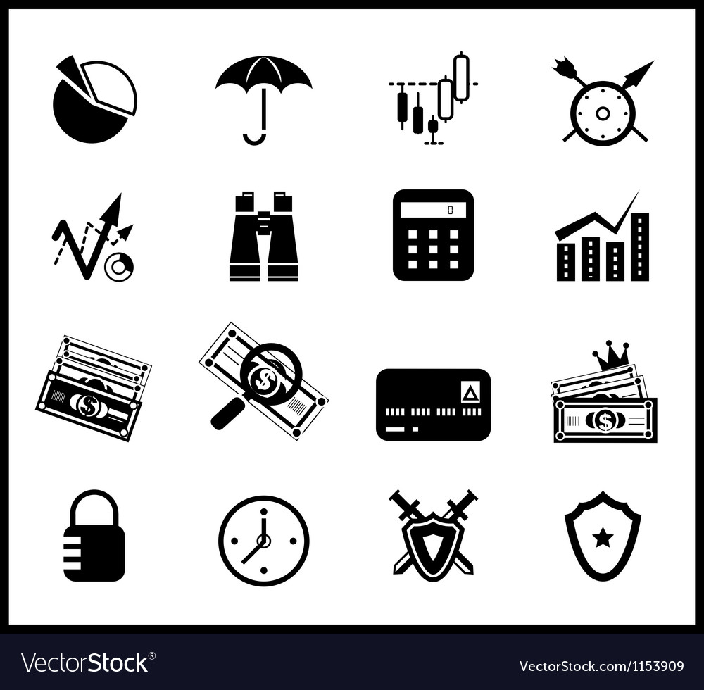 Finance protection icon set Royalty Free Vector Image