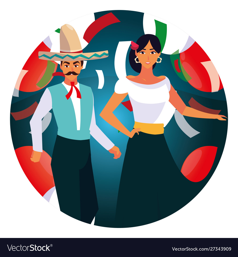 Isolated mexican couple design Royalty Free Vector Image