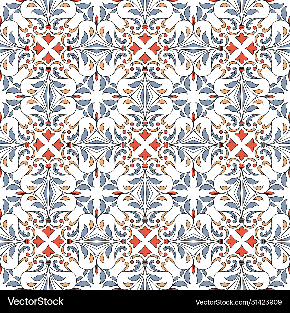 Seamless pattern with floral elements Royalty Free Vector