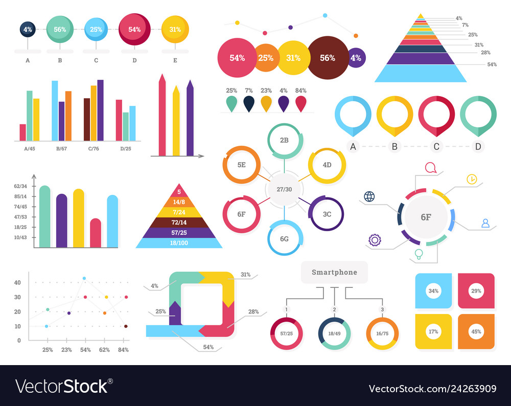 Set of most useful infographic elements - bar