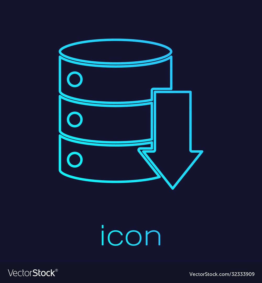 Turquoise line server data web hosting icon Vector Image