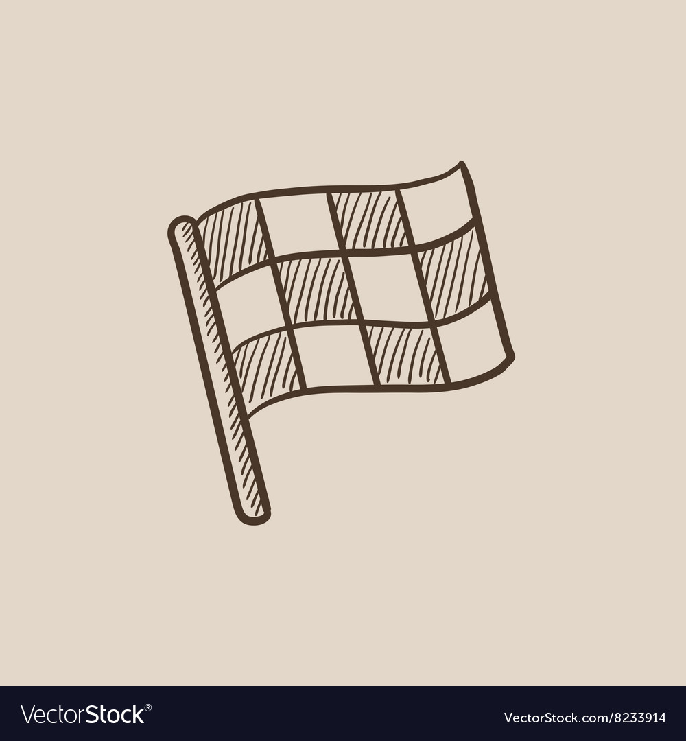 Checkered flag sketch icon