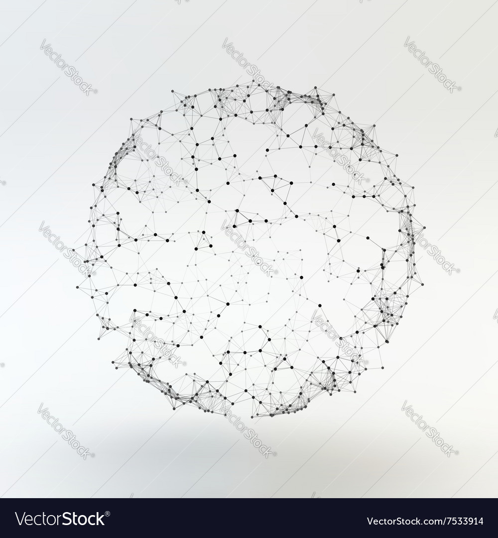 Connection structure wireframe Royalty Free Vector Image