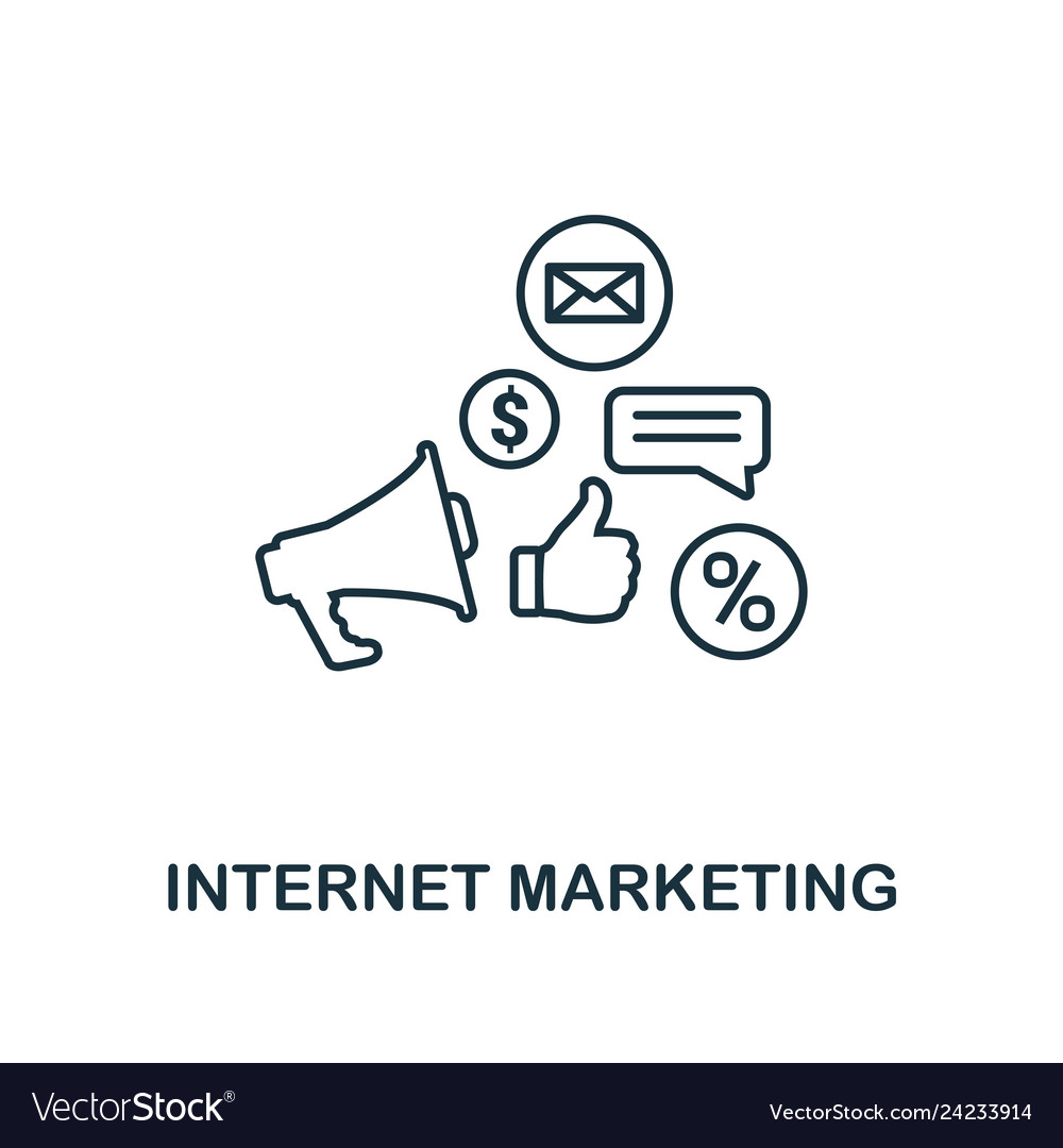 Internet marketing icon thin line style symbol