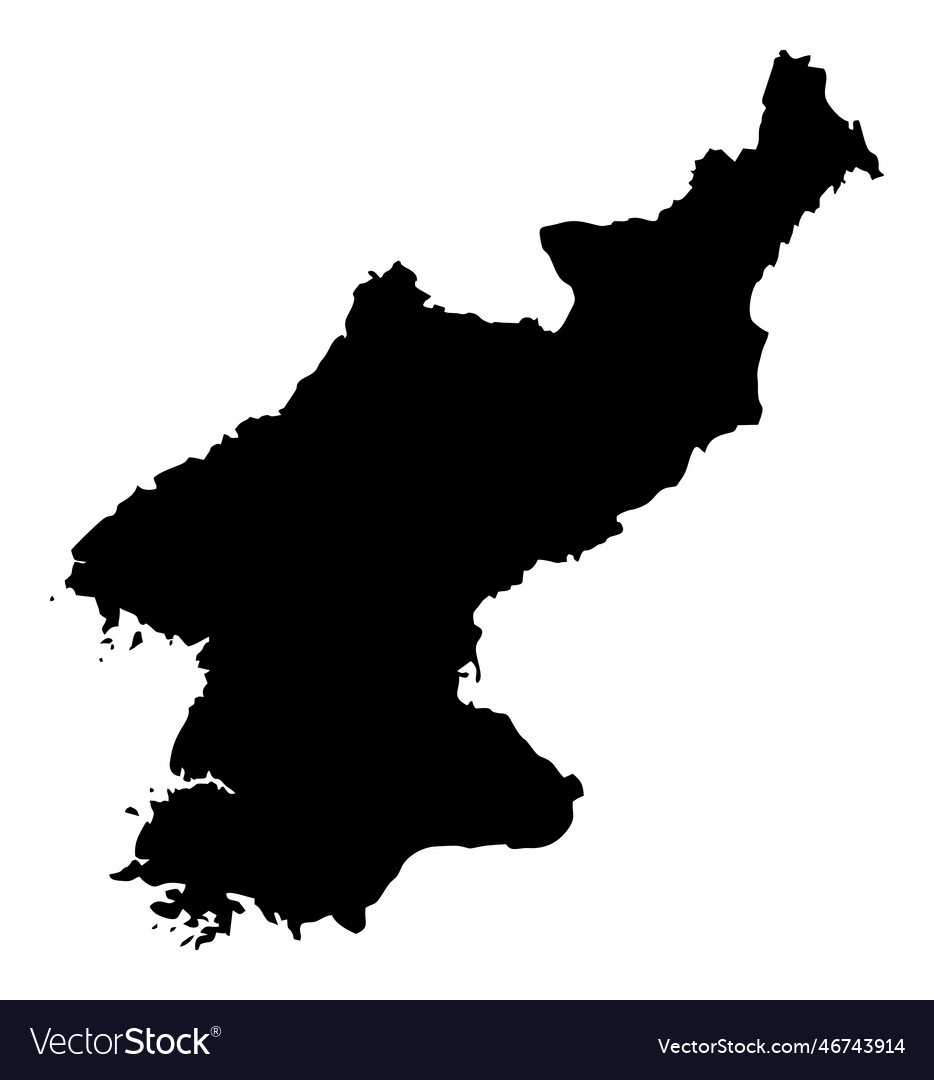 North korea map silhouette Royalty Free Vector Image