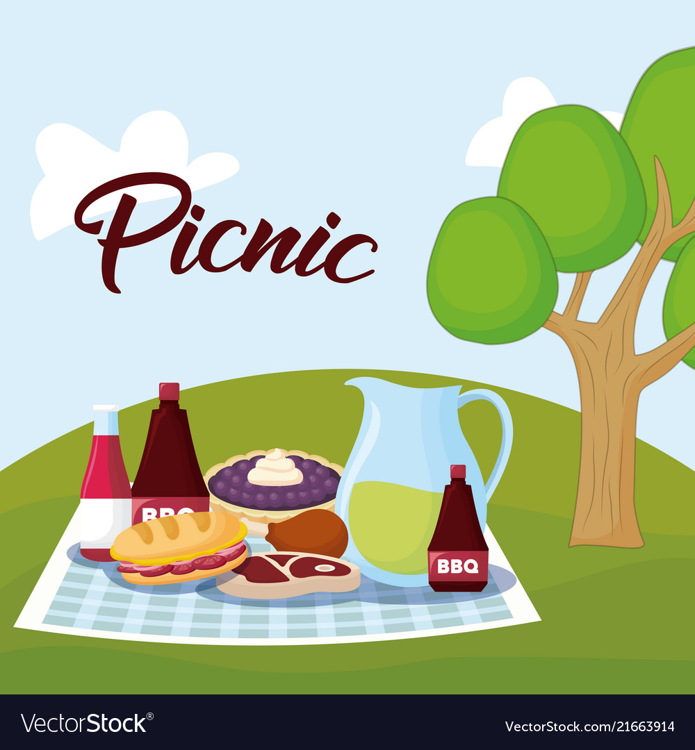 Picnic food design Royalty Free Vector Image - VectorStock