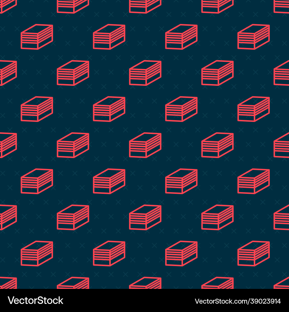 Red line piece cake icon isolated seamless Vector Image