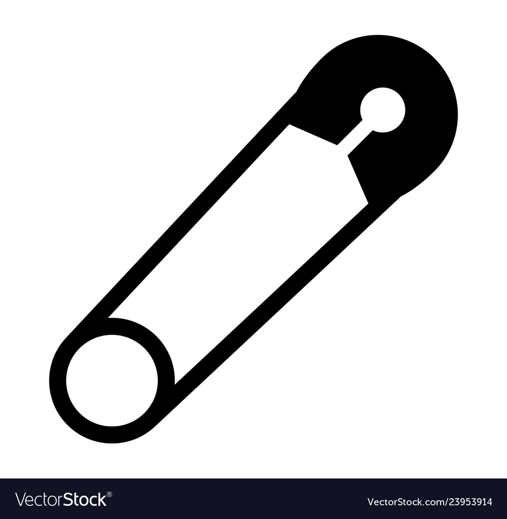 Safety pin silhouette office design isolated Vector Image