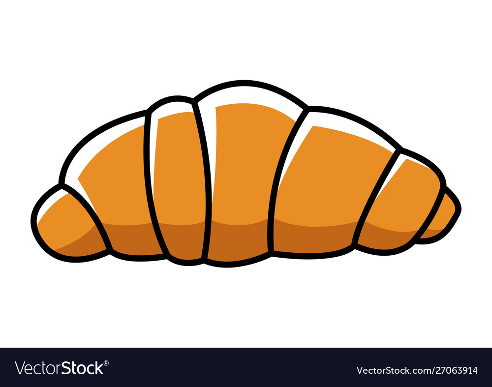 Simple graphic a croissant Royalty Free Vector Image