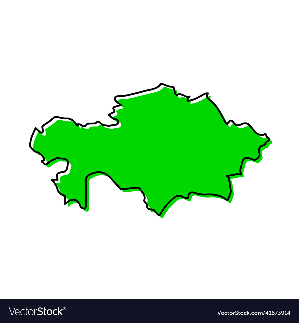 Simple outline map of kazakhstan stylized line Vector Image