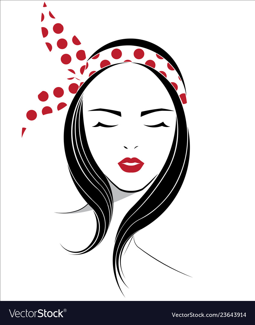 Women Short Hair Style Icon Logo Women On White Vector Image