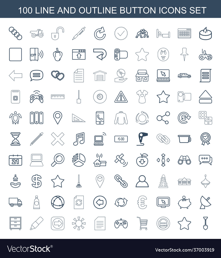 100 button icons