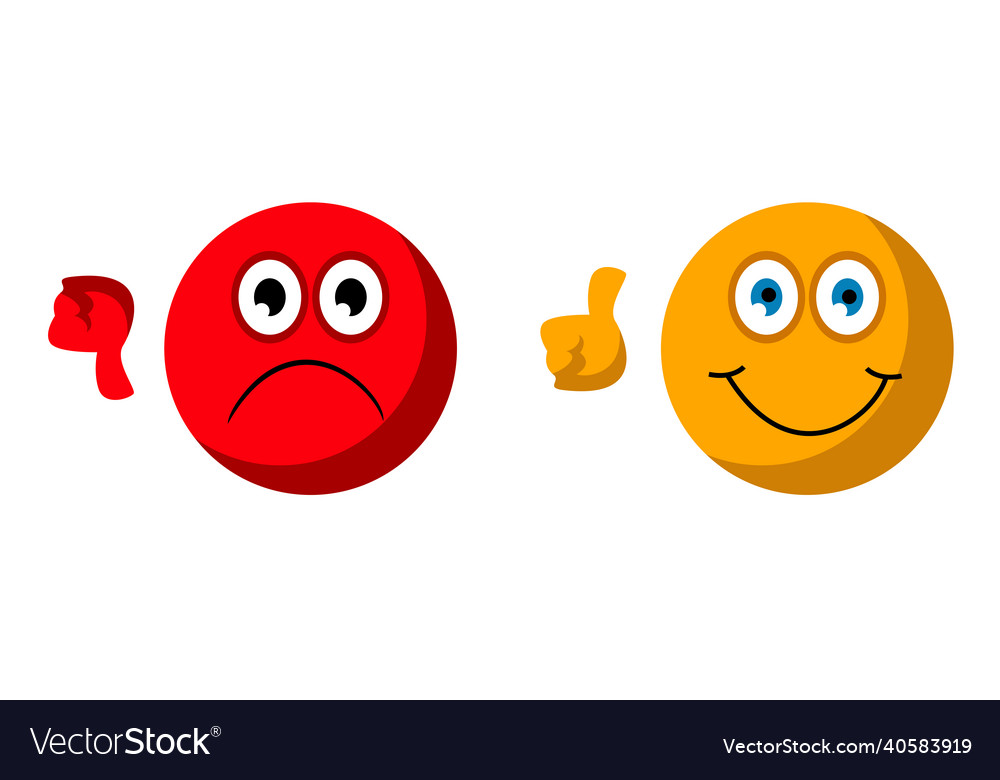 a-set-of-emoticons-like-and-dislike-royalty-free-vector