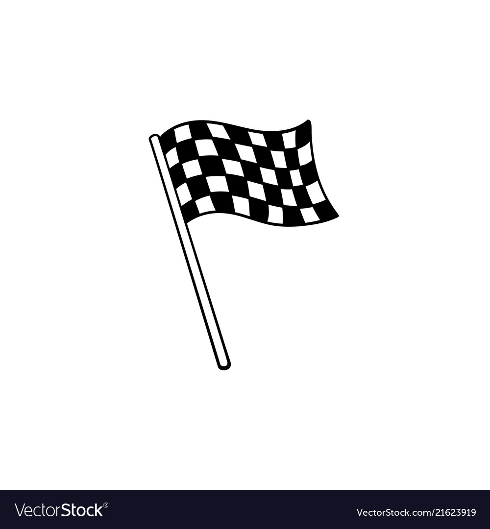 Racing checkered flag hand drawn outline doodle