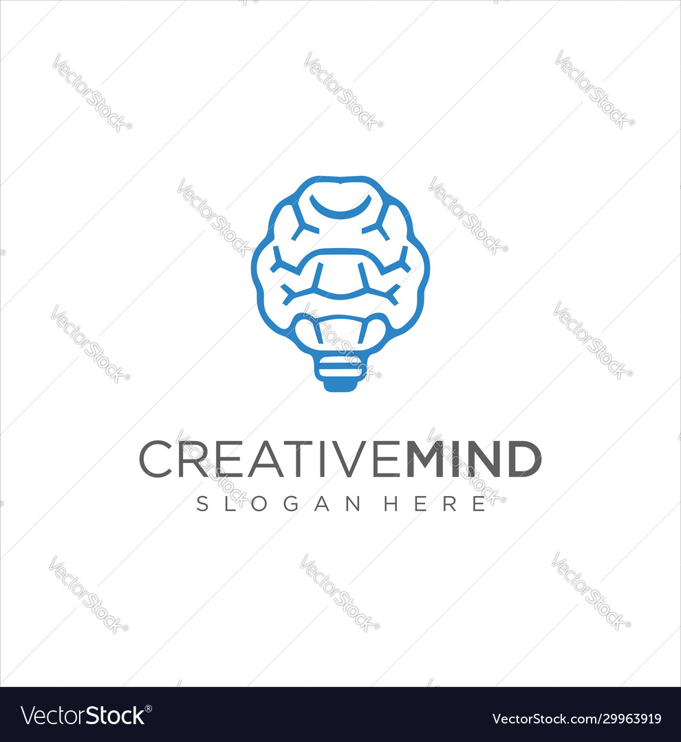 Smart bulb brain digital tech logo icon design