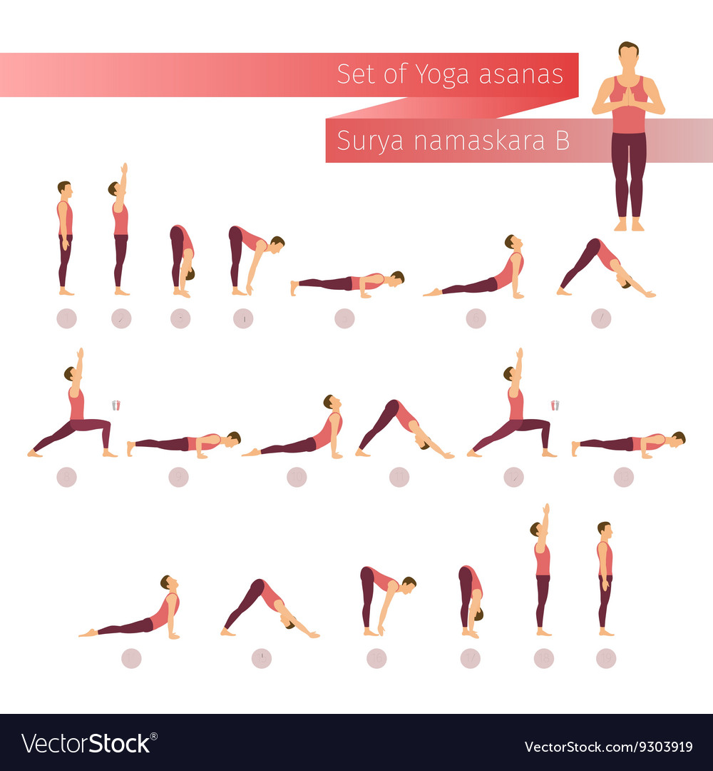 Yoga set in flat style Royalty Free Vector Image