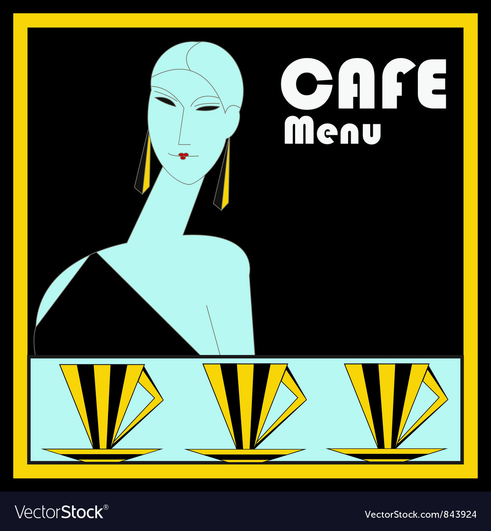 Art Deco Cafe Menu Template Royalty Free Vector Image Art Deco Cafe Menu Template Vector Image