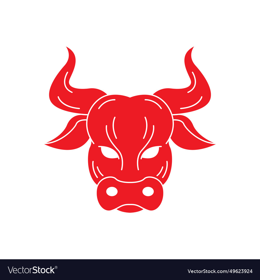 Bull red livestock logo design image Royalty Free Vector