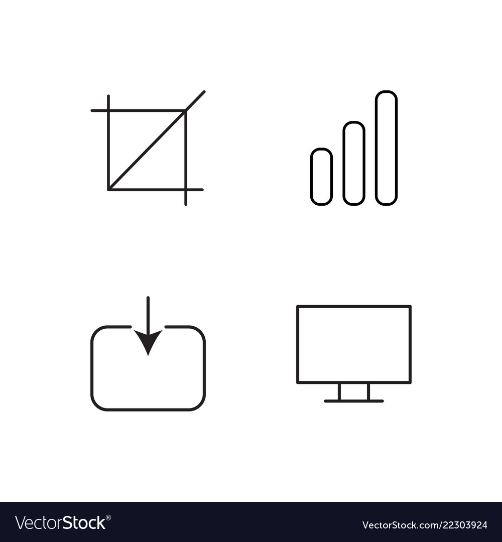 Business simple outlined icons set