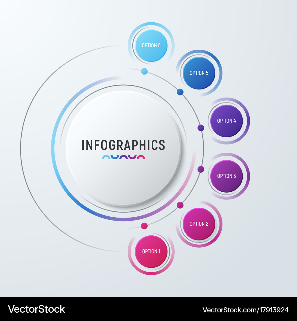 Circle chart infographic template Royalty Free Vector Image