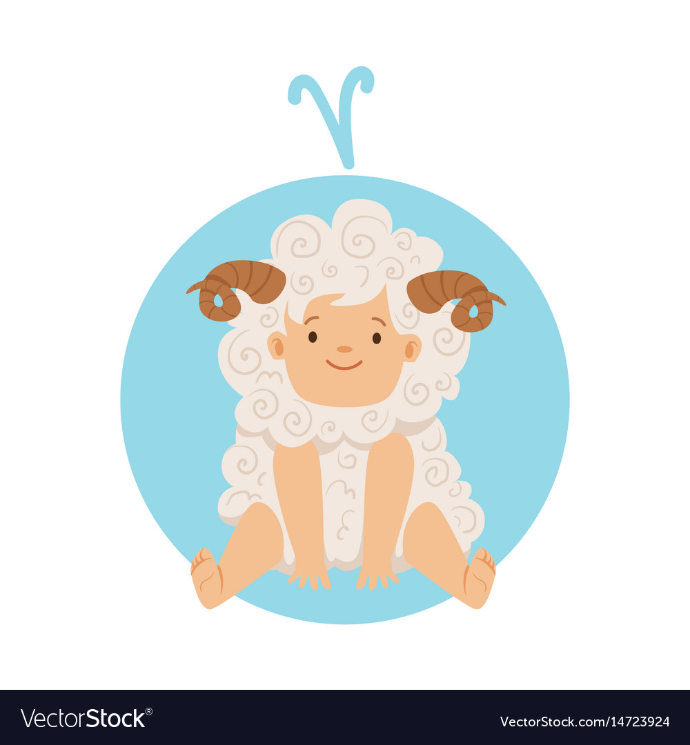 Cute little boy as aries astrological sign