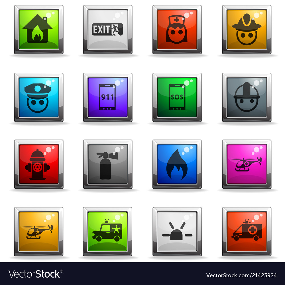 Emergency icon set