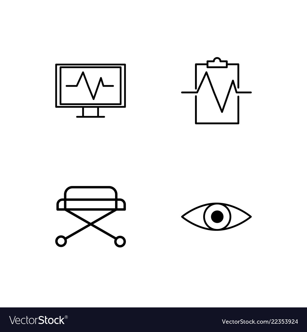 Medical simple outlined icons set