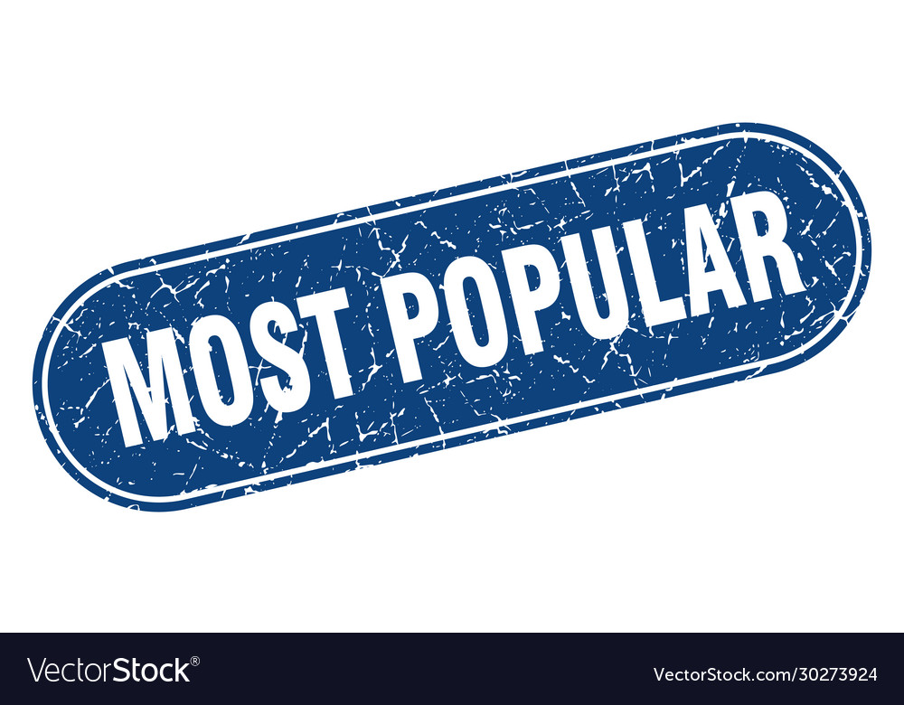 Most popular sign grunge blue stamp