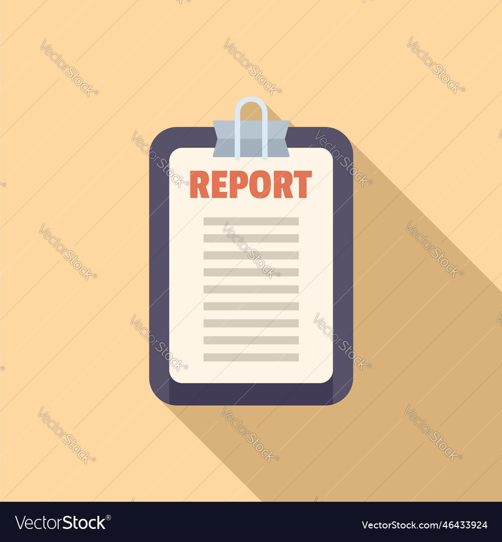 Report data icon flat document chart Royalty Free Vector