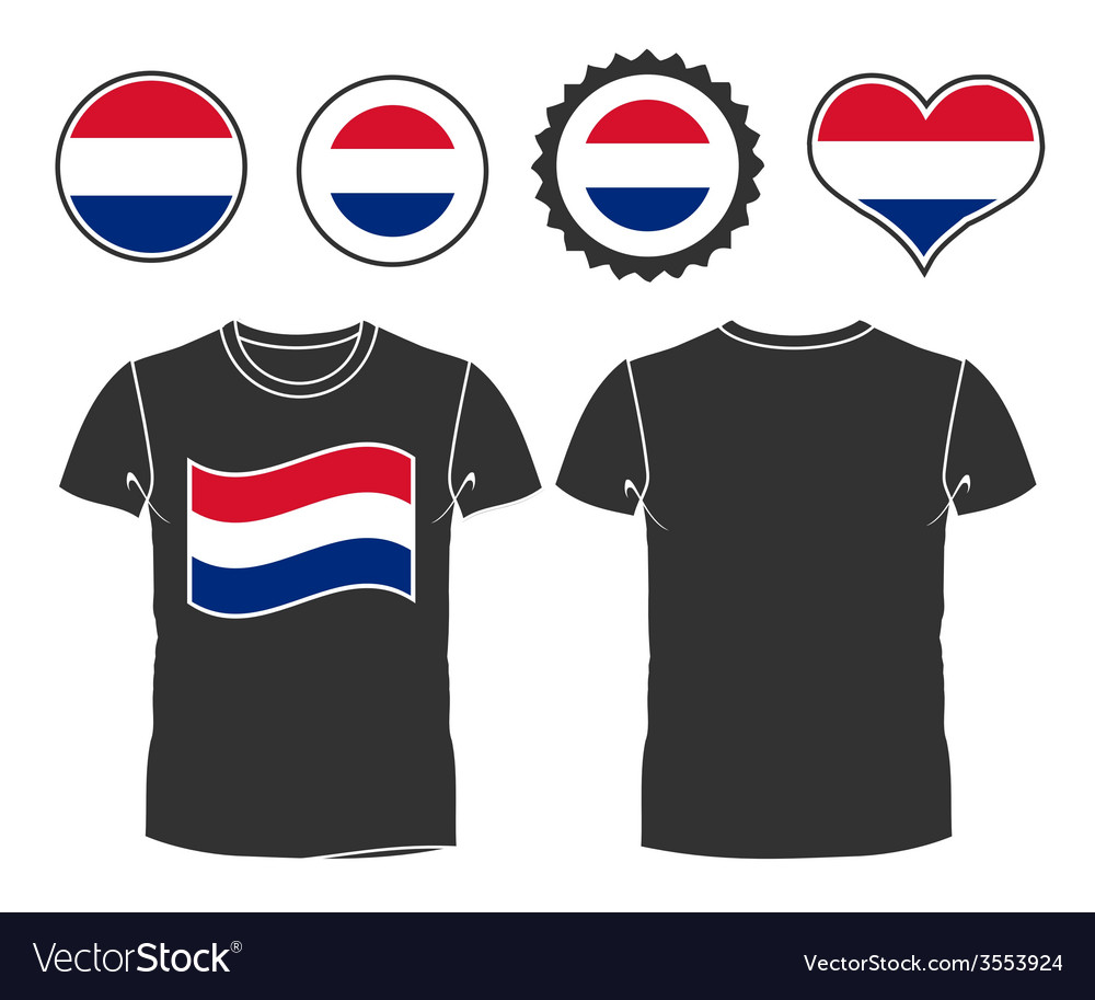 T-shirt with flag netherlands Royalty Free Vector Image