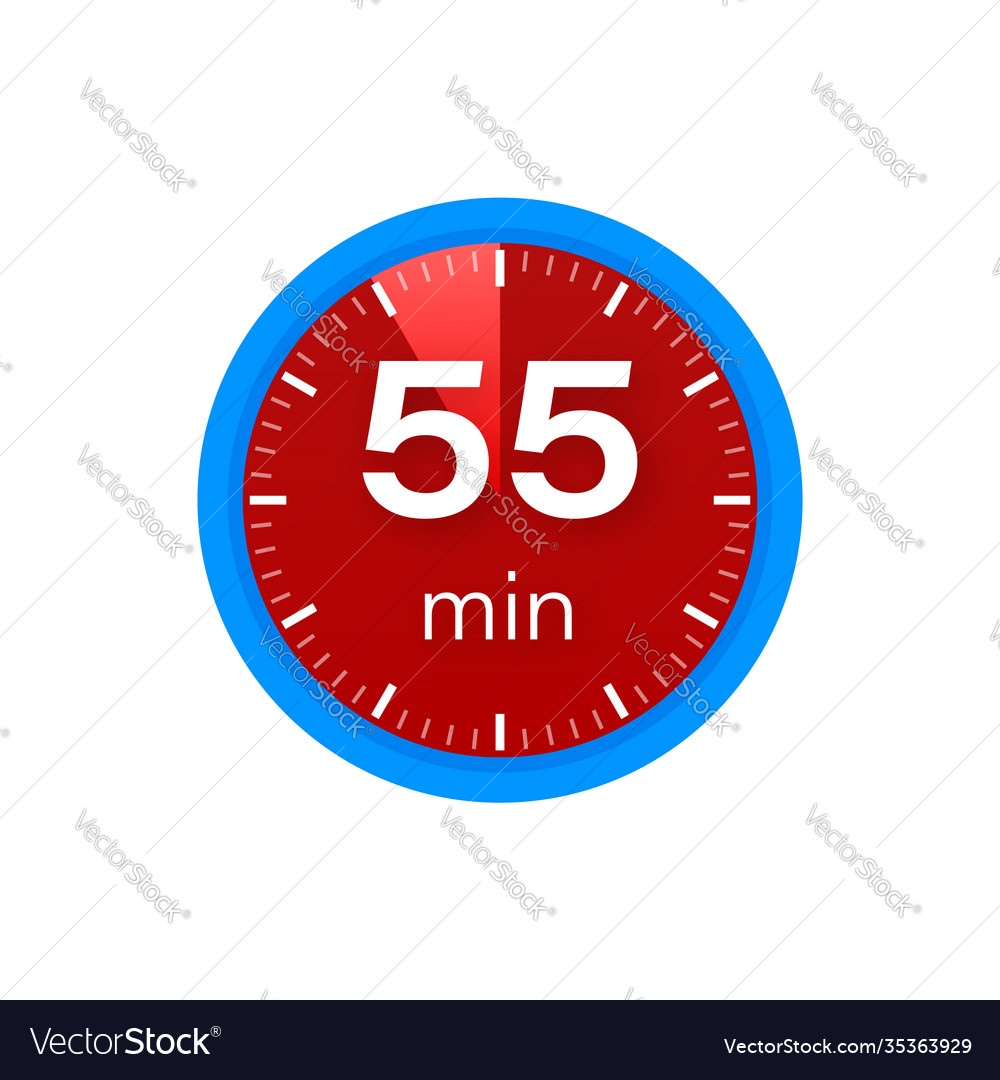 55 minutes stopwatch icon