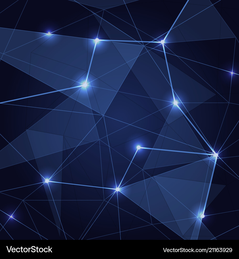 Abstract blue low poly triangle background Vector Image